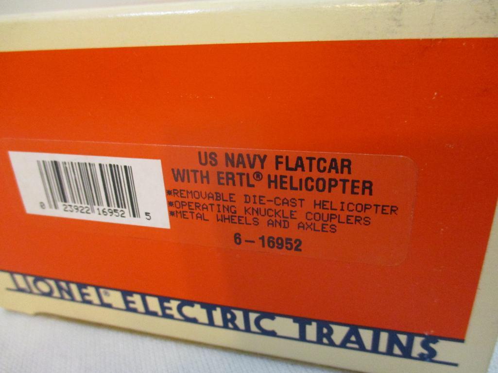 Lionel US Navy Flatcar With ERTL Helicopter 6-16952, O Scale, new in box, 13 oz