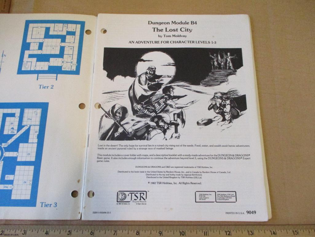 Dungeon Module B2 The Keep on the Borderlands 1981, Dungeon Module B4 The Lost City 1982 for