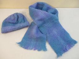 Very soft Cushendale Mohair and Wool Hat and Scarf Set, made in Ireland, 7 oz