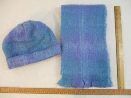Very soft Cushendale Mohair and Wool Hat and Scarf Set, made in Ireland, 7 oz