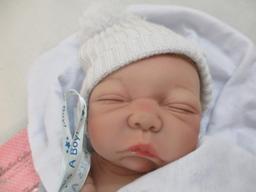 Treasury Collection It's A Boy Porcelain Doll, Paradise Galleries, in original box, 2 lbs