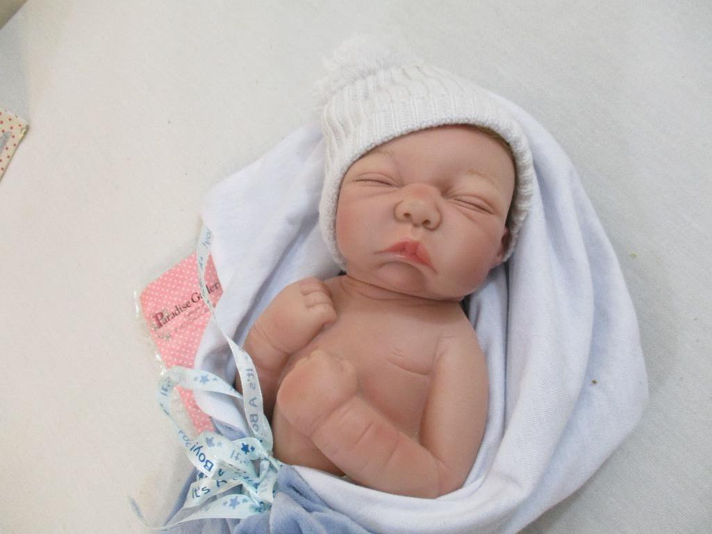 Treasury Collection It's A Boy Porcelain Doll, Paradise Galleries, in original box, 2 lbs