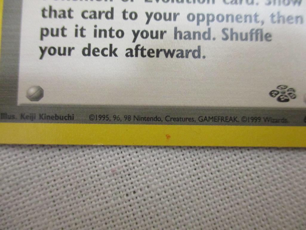 Seven Sheets of Pokemon Cards, 1999 Wizards including Paras, Grimer, Charmander, Trainers and
