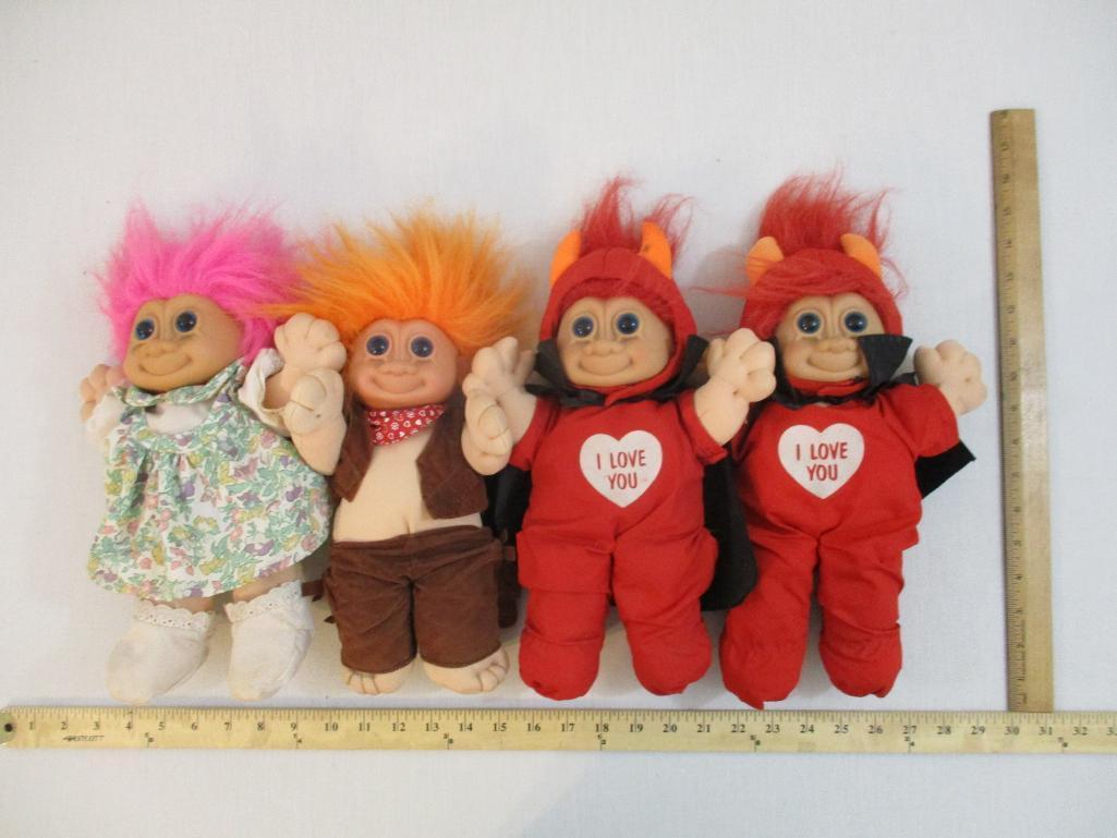 Four Russ Troll Kidz including I love you Devil, pink hair and more, 2 lbs 4 oz