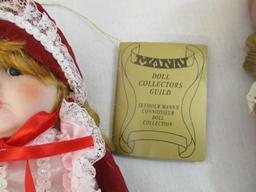 Two Vintage Mann's Collectible Porcelain Dolls, in original boxes, 2 lbs 5 oz