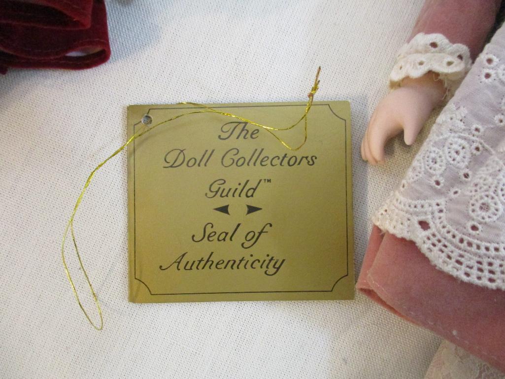 Two Vintage Mann's Collectible Porcelain Dolls, in original boxes, 2 lbs 5 oz