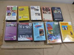 Lot of DVDs and VHS includes Food Network Healthy Cooking, The Little Princess Shirley Temple,