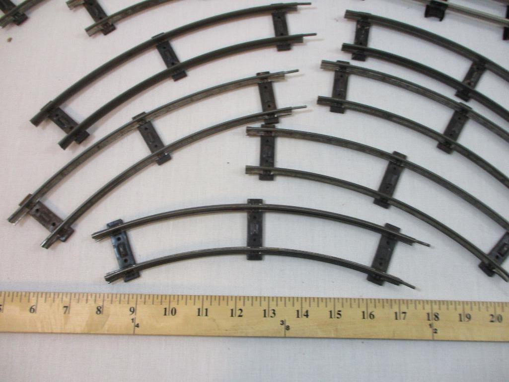 Lot of Metal Train Track, 2 Rail, o scale curves and straights and 4 K-Line S Gauge straights, 2 lbs
