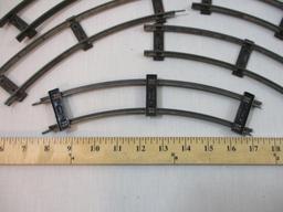 Lot of Metal Train Track, 2 Rail, o scale curves and straights and 4 K-Line S Gauge straights, 2 lbs