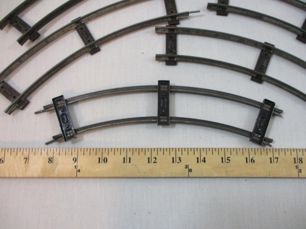 Lot of Metal Train Track, 2 Rail, o scale curves and straights and 4 K-Line S Gauge straights, 2 lbs