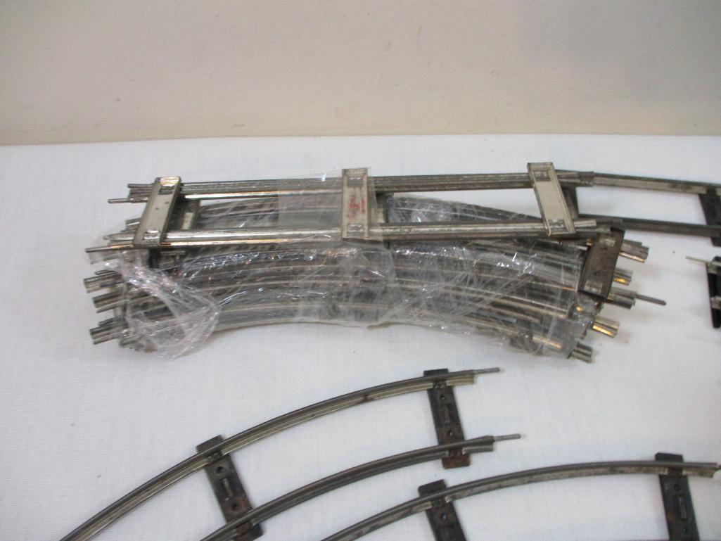 Lot of Metal Train Track, 2 Rail, o scale curves and straights and 4 K-Line S Gauge straights, 2 lbs