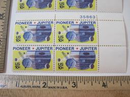 Two Blocks of Four 10 Cent Pioneer Jupitar U.S. Postage Stamps Scott #1556