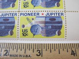 Two Blocks of Four 10 Cent Pioneer Jupitar U.S. Postage Stamps Scott #1556
