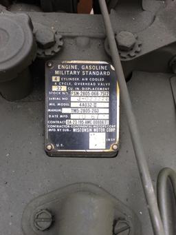 Military Standard Generator 3 KW 28 Volts DC 4 Cylinder Air Cooled, engine preserved with shipping