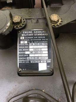 Military Standard Generator 3 KW 28 Volts DC 4 Cylinder Air Cooled, engine preserved with shipping