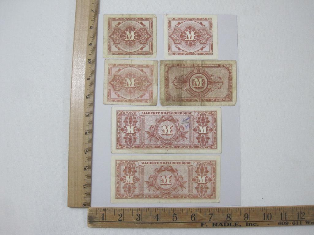 Assortment of 1944 Issue Germany Allied Military Currency, assorted values