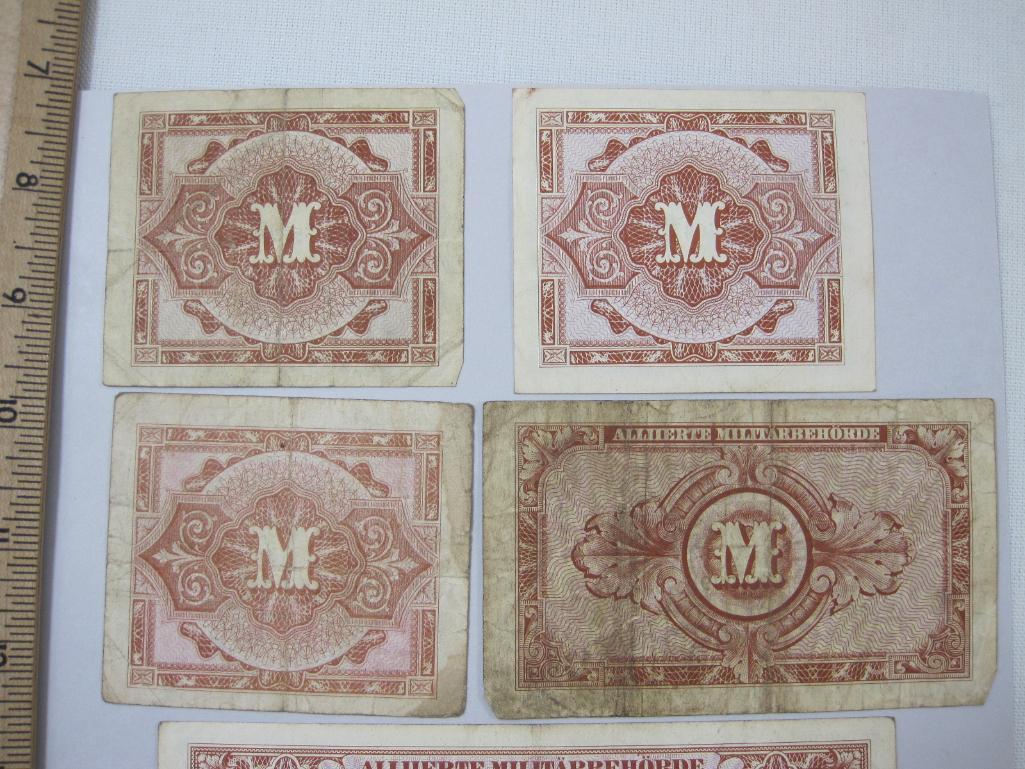 Assortment of 1944 Issue Germany Allied Military Currency, assorted values