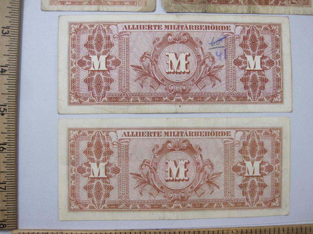 Assortment of 1944 Issue Germany Allied Military Currency, assorted values
