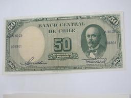 Chilean Currency 5 Banco Central De Chile Notes, assorted dates