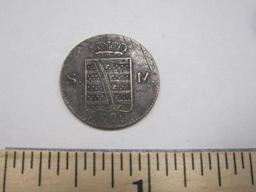 1829 Saxe-Meiningen 6 Kreuzer Coin, silver