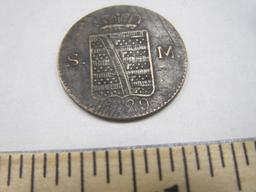 1829 Saxe-Meiningen 6 Kreuzer Coin, silver