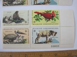 Four Blocks of Postage Stamps Wildlife Conservation 8 cent #1464-1467, mint