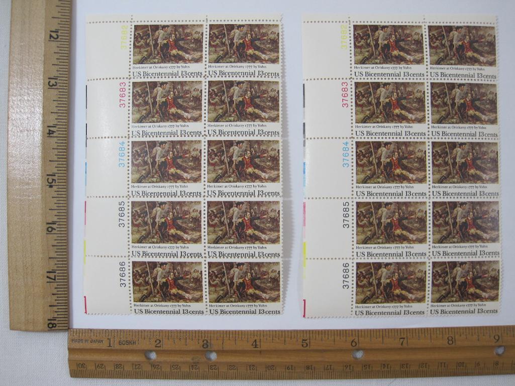 Two Blocks of Postage Stamps US Bicentennial 13 cent #1722, mint