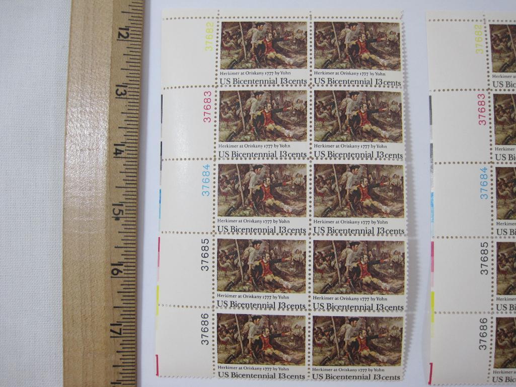 Two Blocks of Postage Stamps US Bicentennial 13 cent #1722, mint