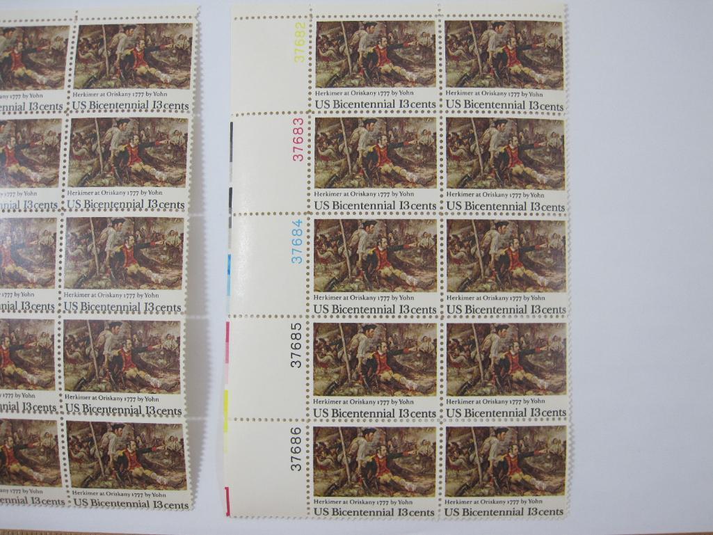 Two Blocks of Postage Stamps US Bicentennial 13 cent #1722, mint