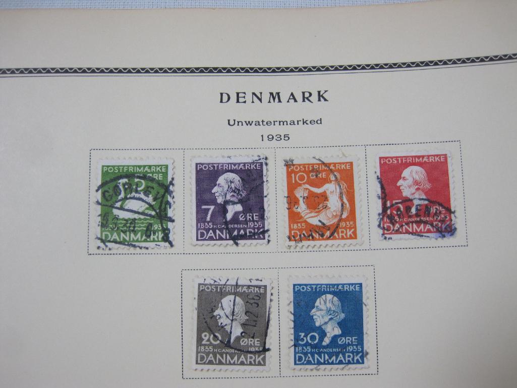 Unwatermarked Stamps from Denmark, 1935 through 1943