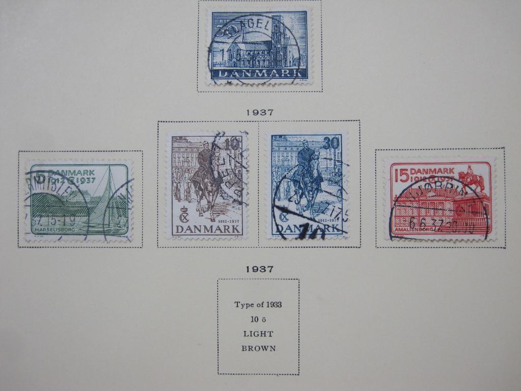 Unwatermarked Stamps from Denmark, 1935 through 1943