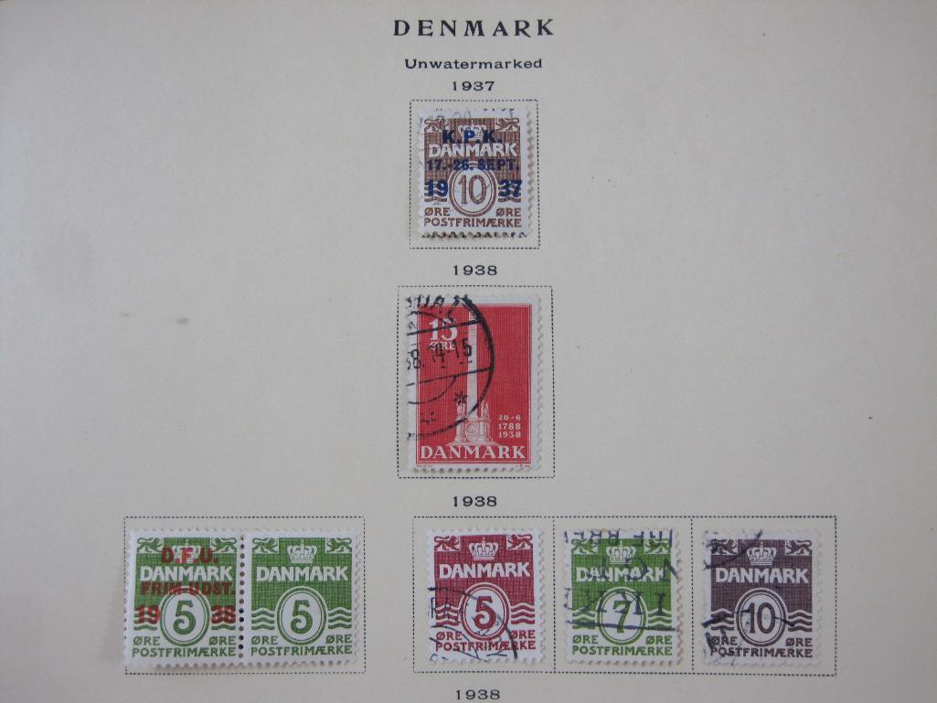 Unwatermarked Stamps from Denmark, 1935 through 1943