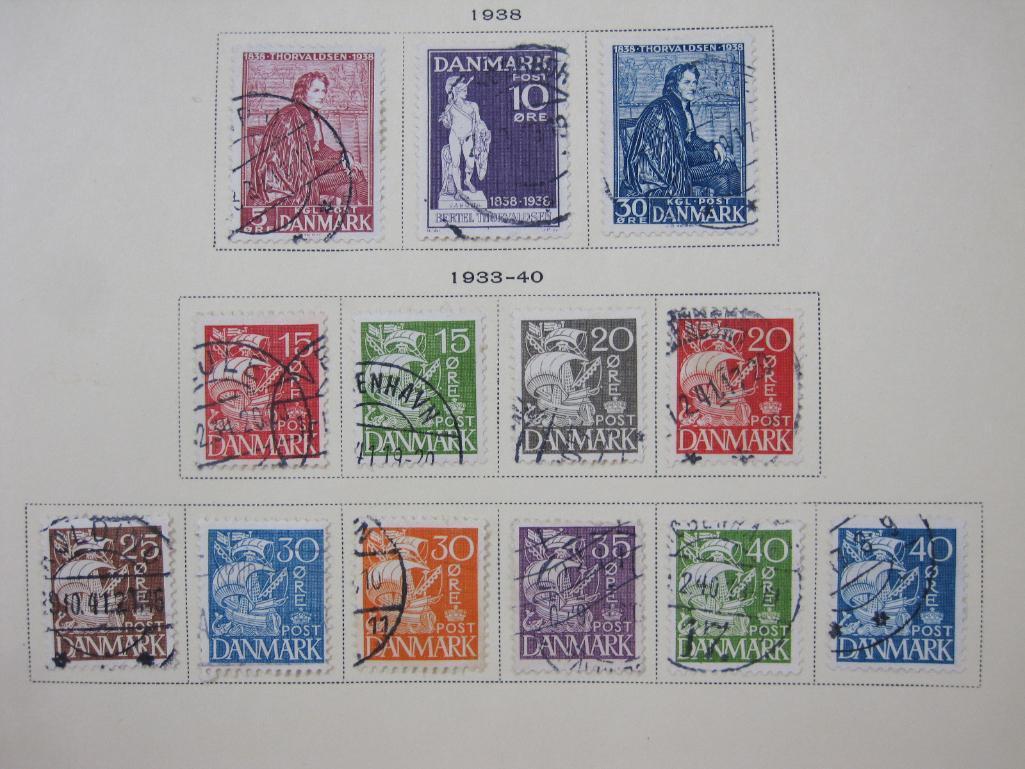 Unwatermarked Stamps from Denmark, 1935 through 1943