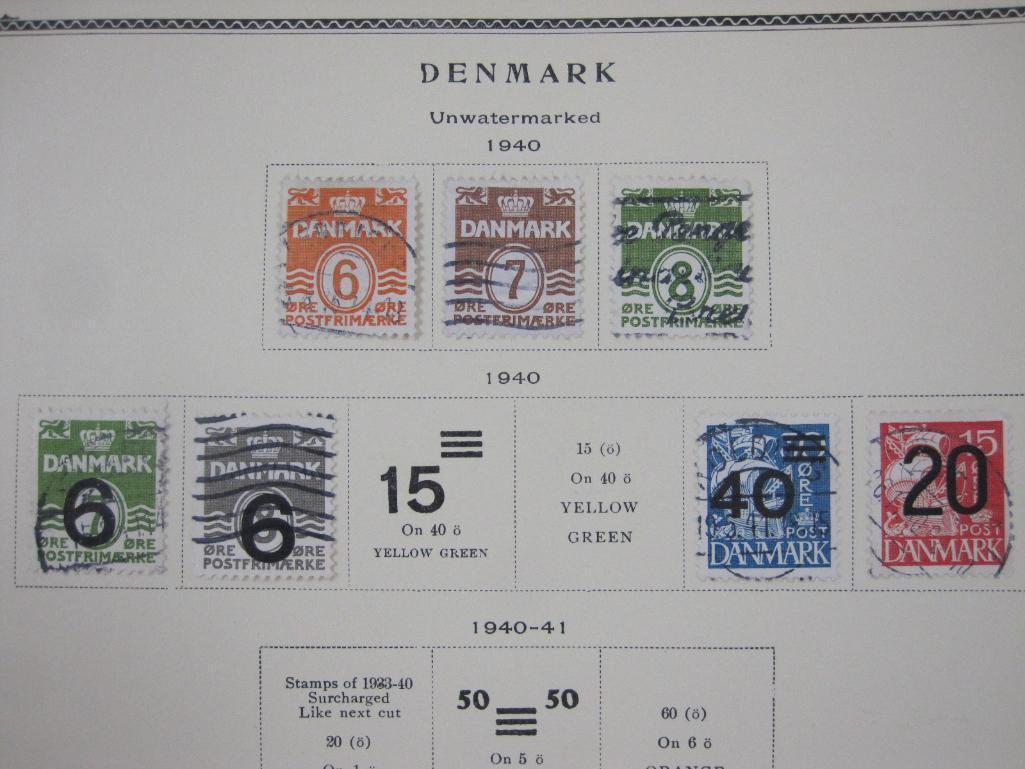 Unwatermarked Stamps from Denmark, 1935 through 1943