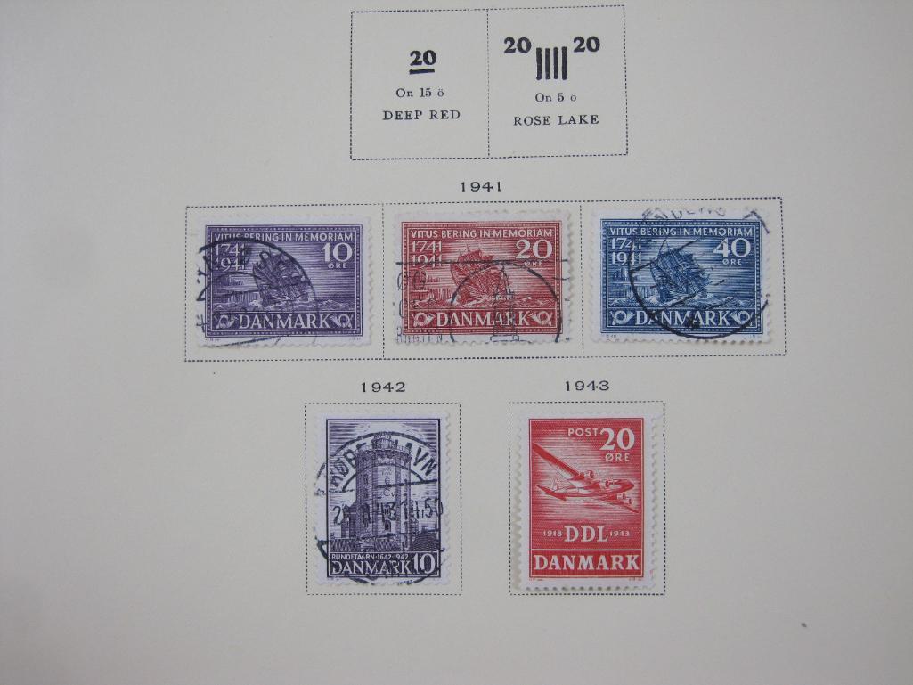 Unwatermarked Stamps from Denmark, 1935 through 1943