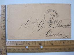 Stampless Cover New York - Camden Me APR 11, black 5Cts