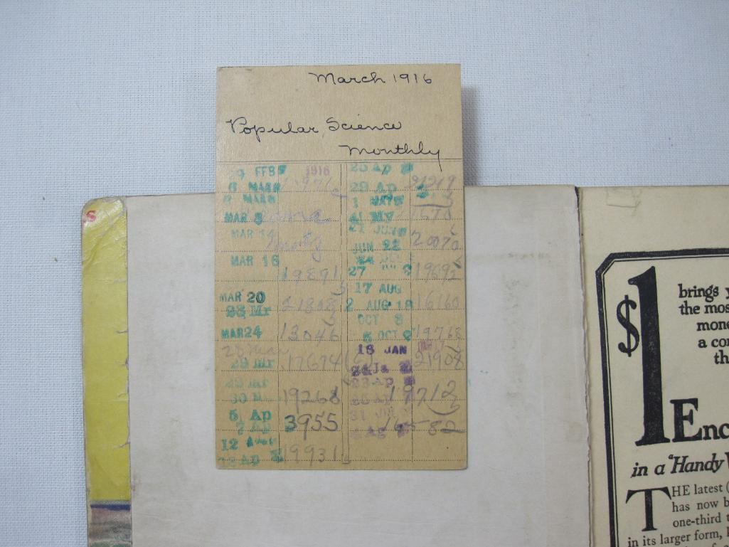 Popular Science Monthly March 1916, Volume 88 No 3, Card Envelope Helena Montana Public Library