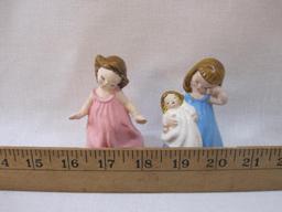 Pair of Girl Painted Plaster Figures, see pictures for condition AS IS, 5 oz