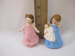 Pair of Girl Painted Plaster Figures, see pictures for condition AS IS, 5 oz