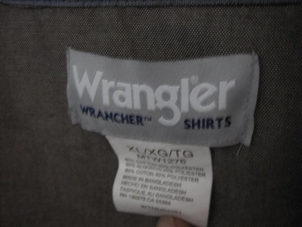 Mens Assorted Work Shirts including Wrangler, sizes XL