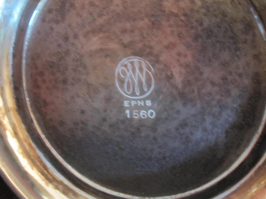 Silver Plate and Crystal Serving Items