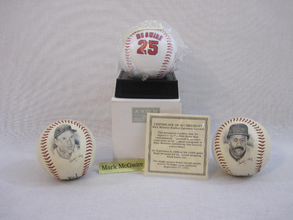 Three Commemorative Baseballs including Avon Mark McGwire, Bill Mazeroski and Willie Stargell, 1 lb