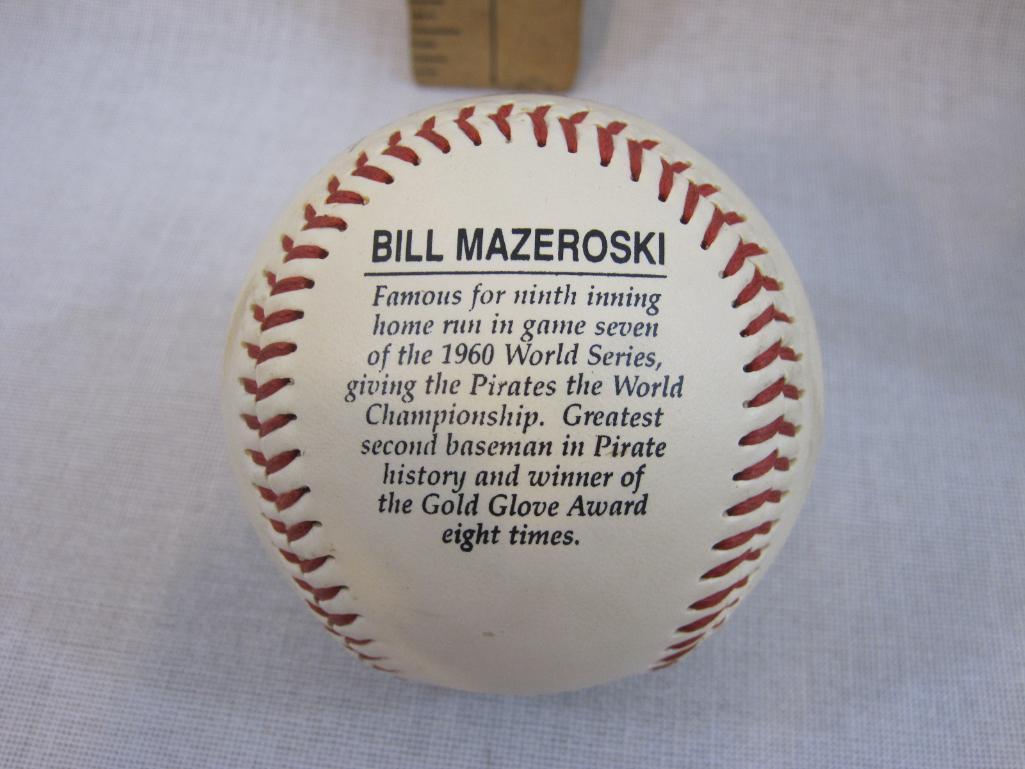 Three Commemorative Baseballs including Avon Mark McGwire, Bill Mazeroski and Willie Stargell, 1 lb