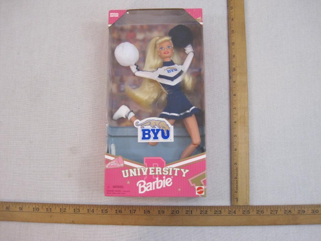 BYU Brigham Young University Special Edition University Barbie, NRFB, 1996 Mattel, 9 oz