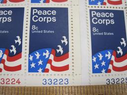 Two Blocks of 6 Peace Corps 8 Cent US Postage Stamps, Scott 1447