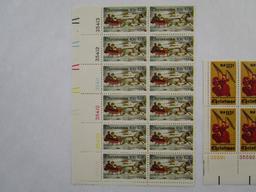 US Postage Stamps Christmas includes Angel Altarpiece 10 cent Scott #1550, Block of 10, Currier and