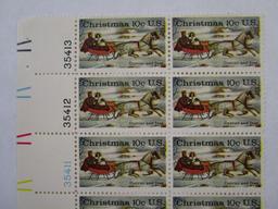 US Postage Stamps Christmas includes Angel Altarpiece 10 cent Scott #1550, Block of 10, Currier and