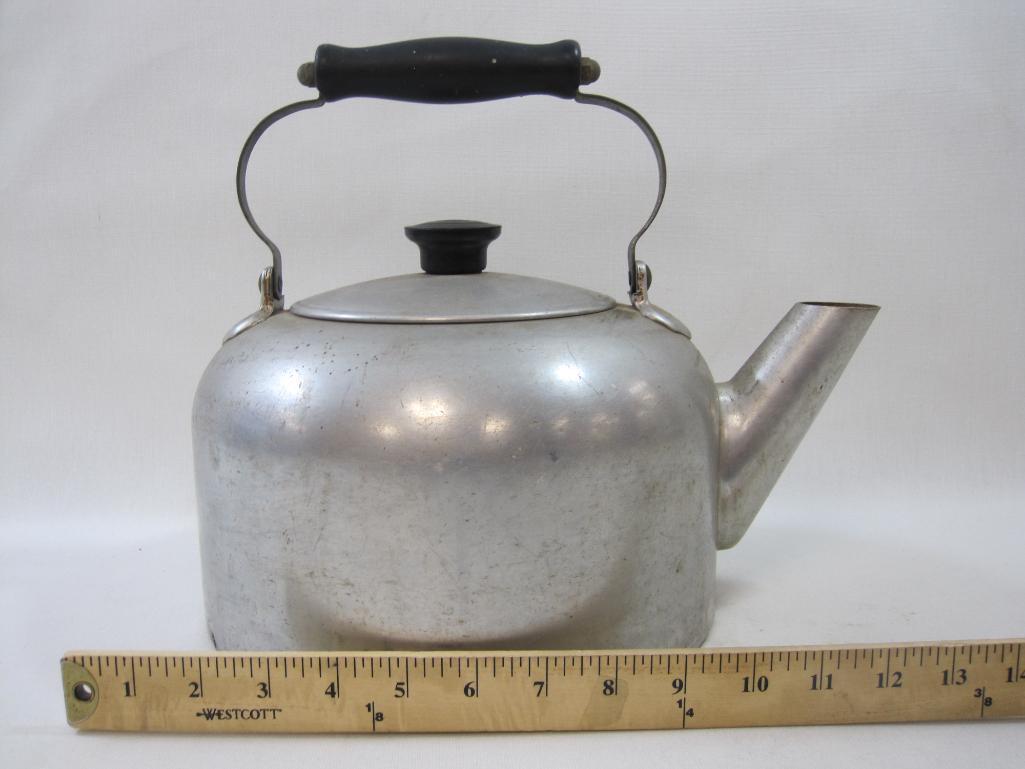 Lot of Tin Percolators, Kettle and more