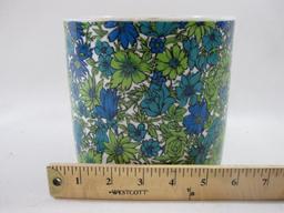 Holt Howard Green and Blue Flower Ice Bucket 1966 2511