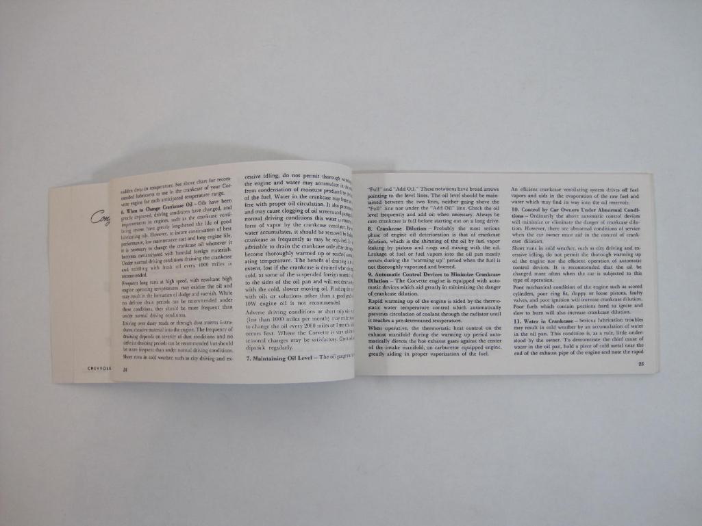 1961 Corvette Owners Guide, excellent condition, 4 oz